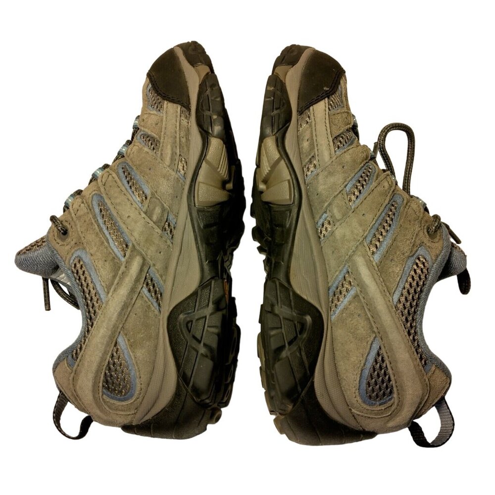 Merrell Moab Shoes Women 7 Gray Blue Mesh Hiking Hike Work Lace Up Vibram - Picture 4 of 16